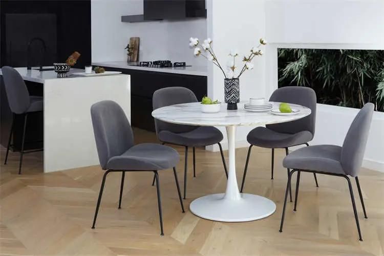 Luxury Nordic Modern Design Square Rectangle Expandable Marble Dining Table Sets 4 Seater 6 Chairs Dining Room Sets Furniture