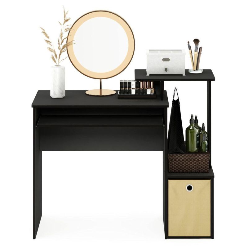 Multipurpose Home Office Computer Writing Desk, Black/Brown