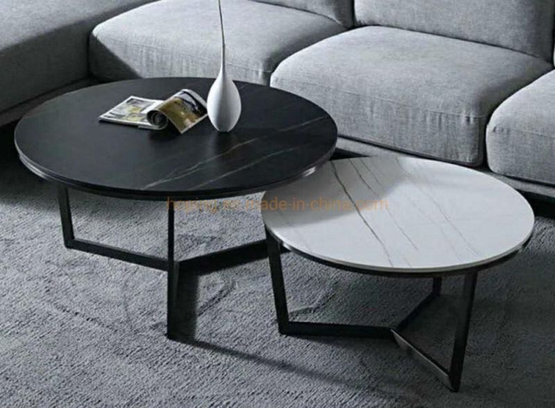 Coffee Shop Marble Top Gold Stainless Steel Dining Room Side Table Round Tea Table