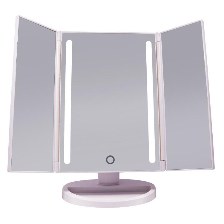 Hot Selling Cosmetic Tools LED Illuminated Trifold Makeup Mirror