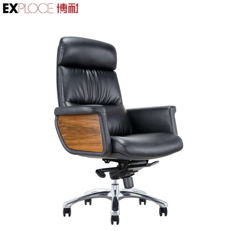 Design High Back PU Chair Modern Fancy Metal and Leather Elegant Dining Office Chair Living Room Kitchen Furniture