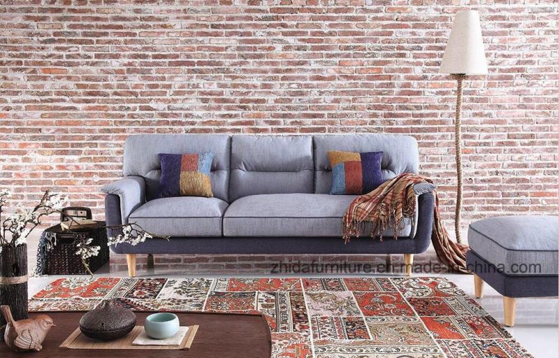 Fabric Small Couch with Colourful Cushions for Living Room