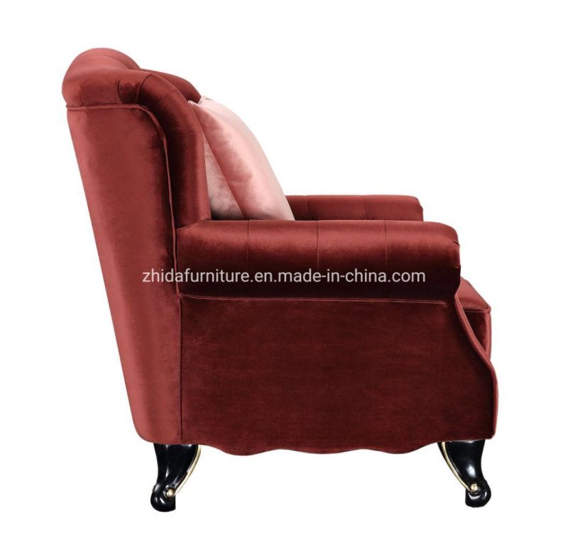 Chinese Factory Upholstery Classic Chair with Wood Leg