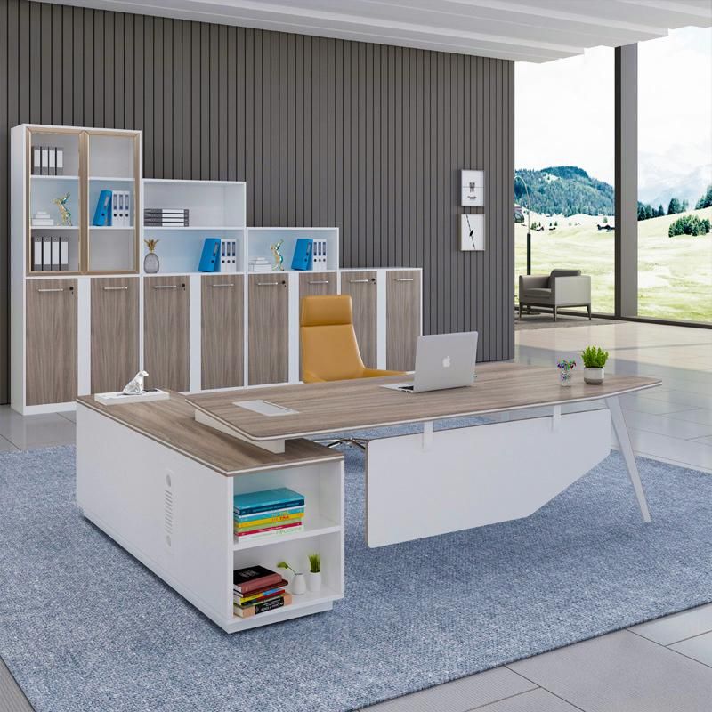 Modern Design Melamine Curve Edge Manager Executive Office Director Wooden Desk