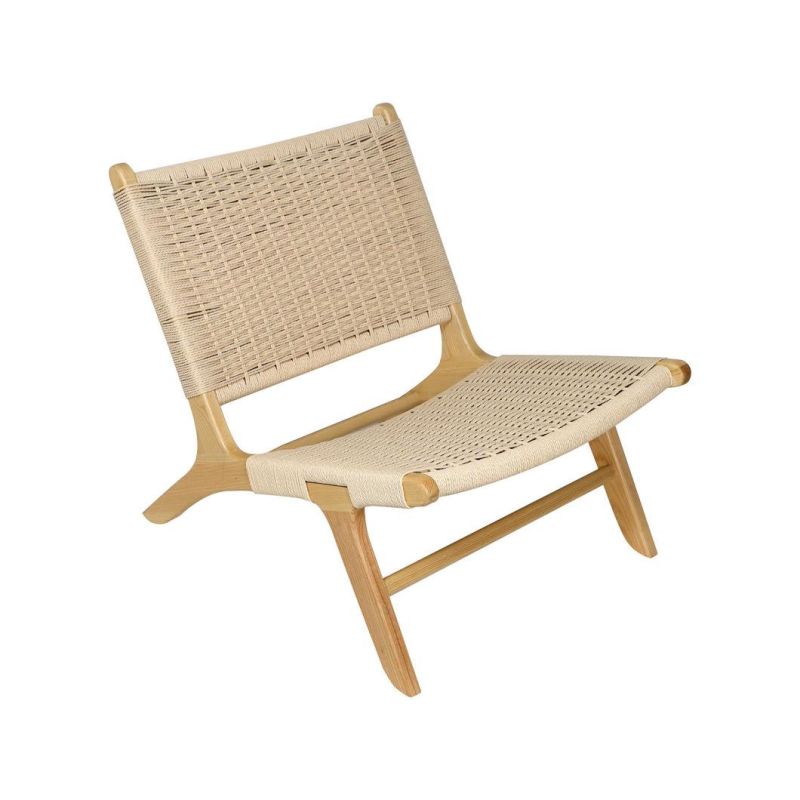 Nordic Teak Wood Knock Down Pierre Jeanneret Cane Wicker Rattan Dining Chair