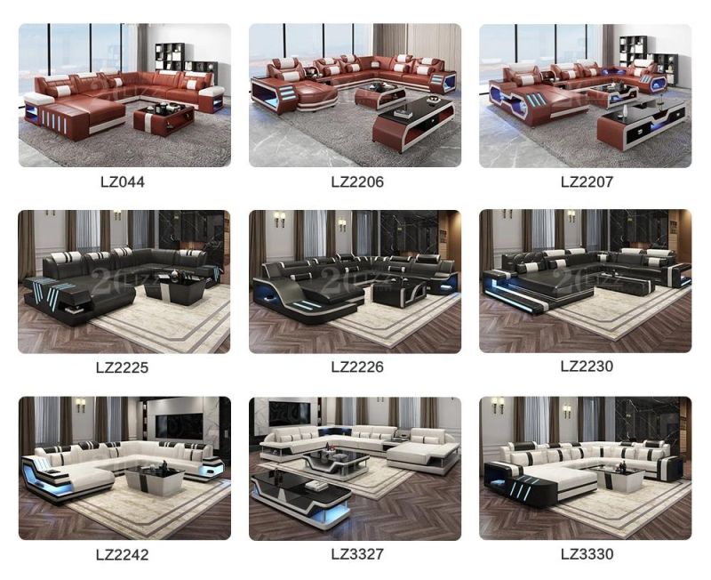 High-End Modern Home Furniture Living Room Leather Sofa Set Leisure Chair Sofa