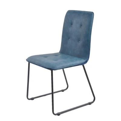 French Style Accent Faux Leather Tufted Back Dining Chair