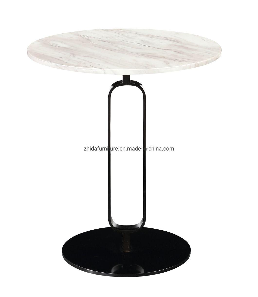 Modern Design Stainless Steel Round Marble Side Coffee Table