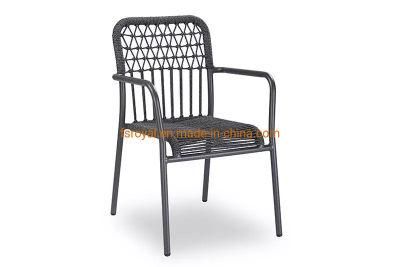 Vangarden Stackable Modern Commercial Restaurant Aluminum Outdoor Rope Dining Chair