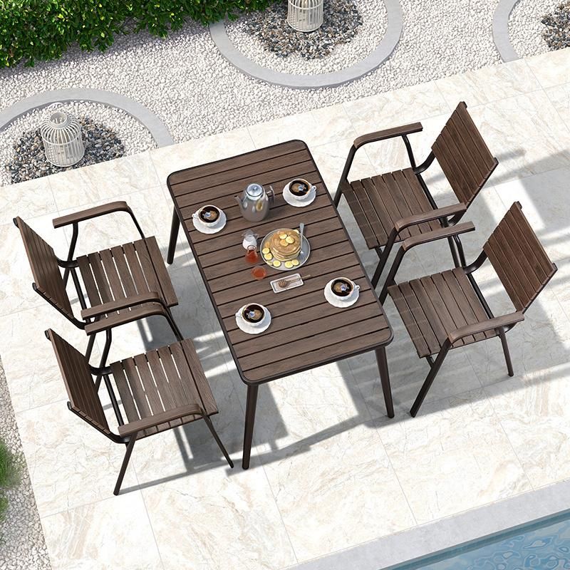 Customized Outdoor Modern Home Hotel Restaurant Villa Aluminum Plastic Wood Chair and Table Garden Patio Dining Furniture