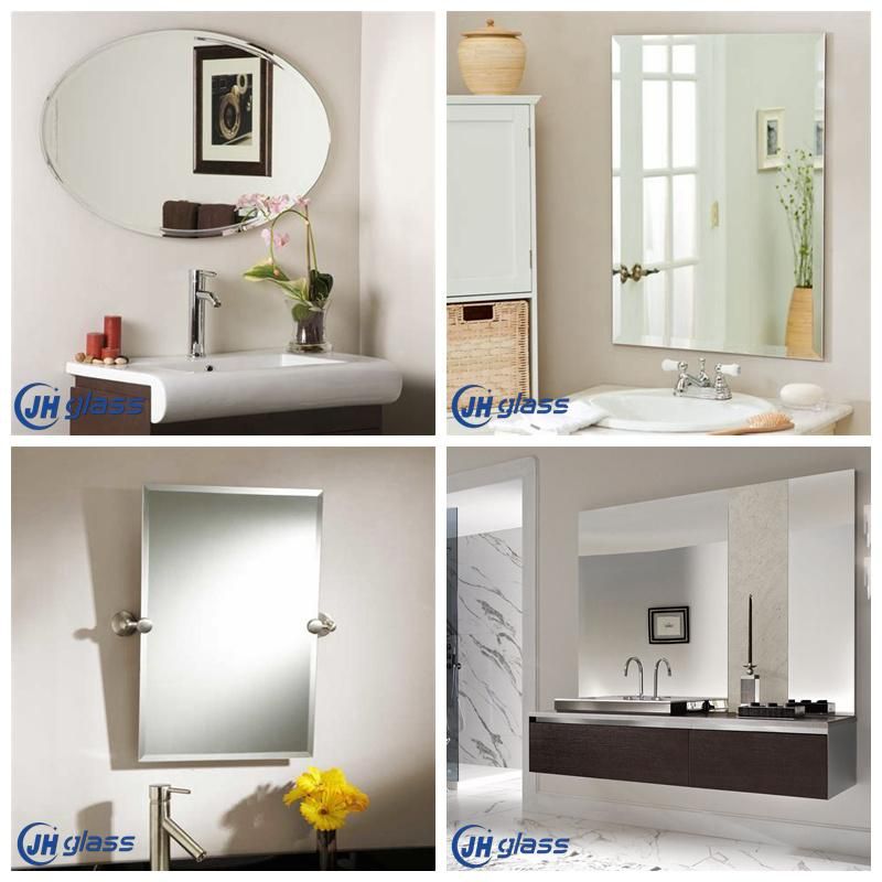 4-6mm Fashionable Framless Silver Mirror for Bathroom Decoration