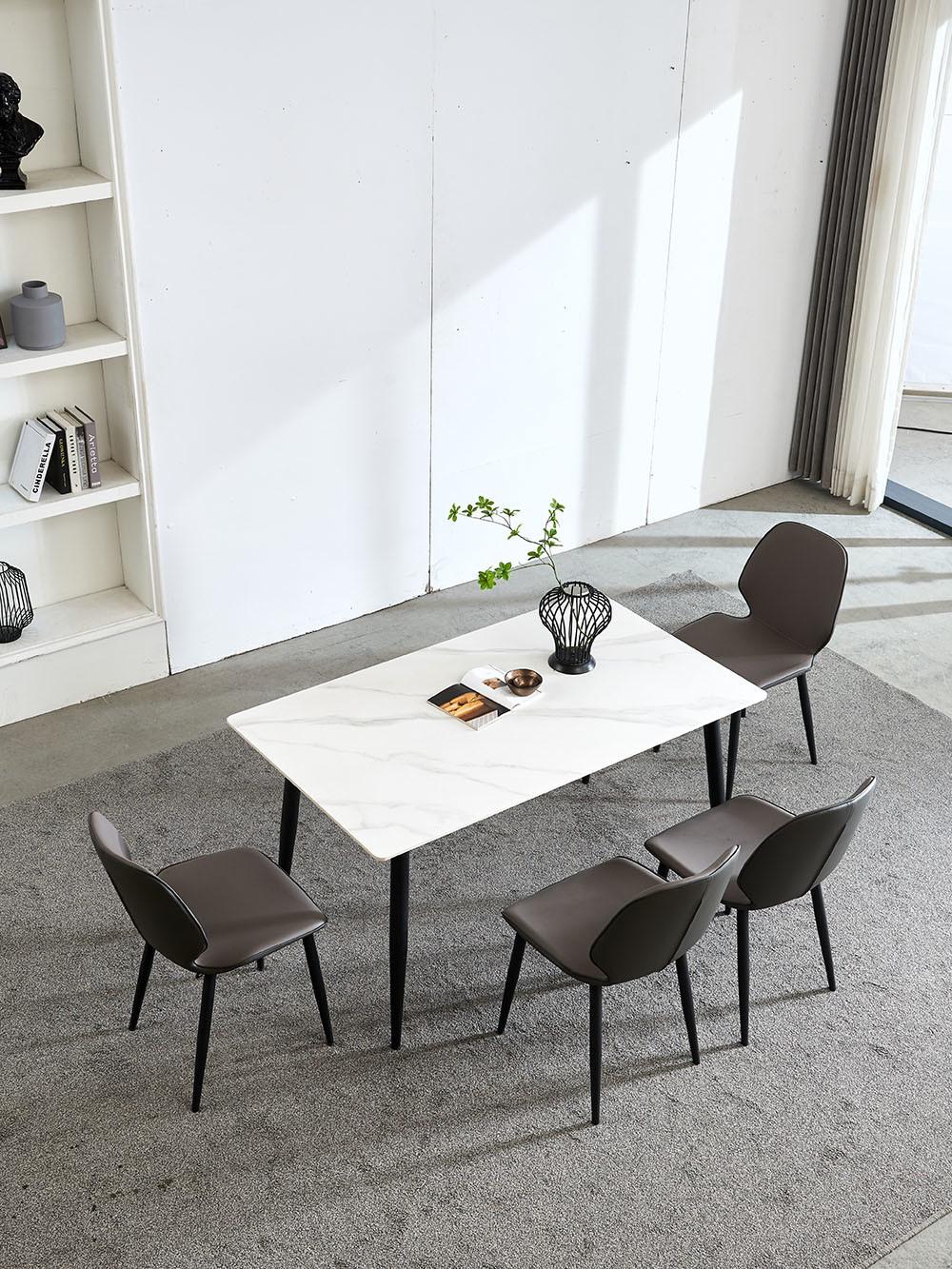 Home Furniture Carbon Steel Legs Dining Table