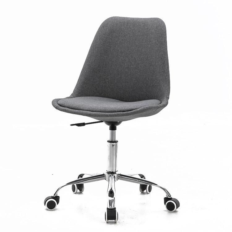 Lower Price 200kgs Low Back Nordic PP Covered Home Computer Office Swivel Chair with Fabric Seat