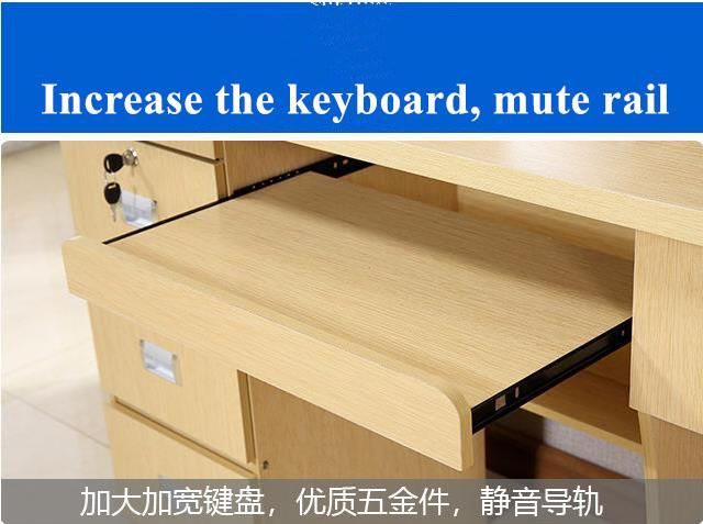 Chinese Modern Furniture Monitor Office Staff Wooden Computer Desk Design with Lock Drawers