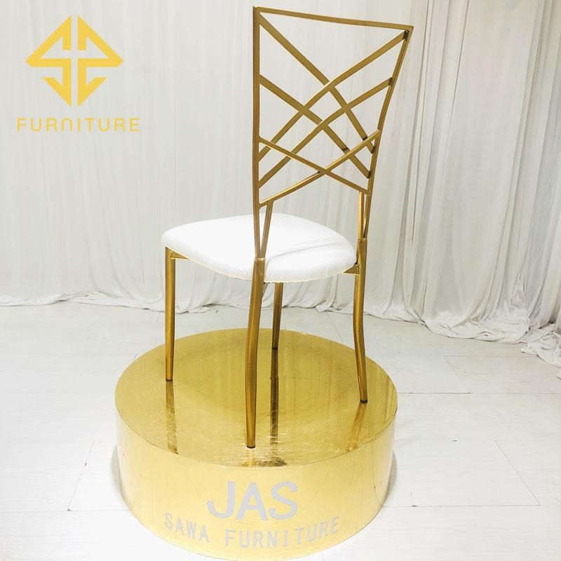 USA Fashionable Golden Metal Dining Chair for Hotel Furniture Wedding Events Used