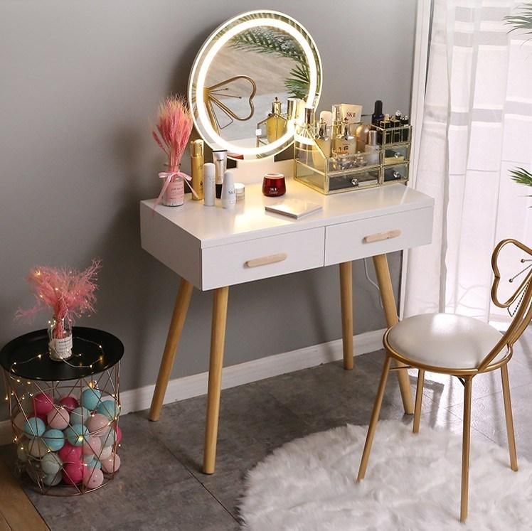 New Design White Simple and Fashionable Dressing Table, Soft-Closing Slider Bedroom Dressers Furniture