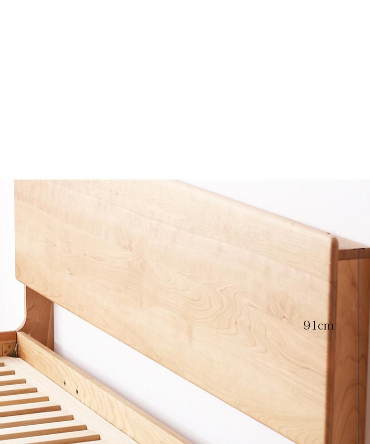 Nordic Solid Wood Double Bed 1.51.8 Meters Cherry Wood Bed Simple Modern Small Apartment Bedroom Solid Wood Bed