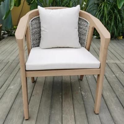 Factory Outdoor Modern Style Wooden White Garden Patio Rattan Furniture Chair