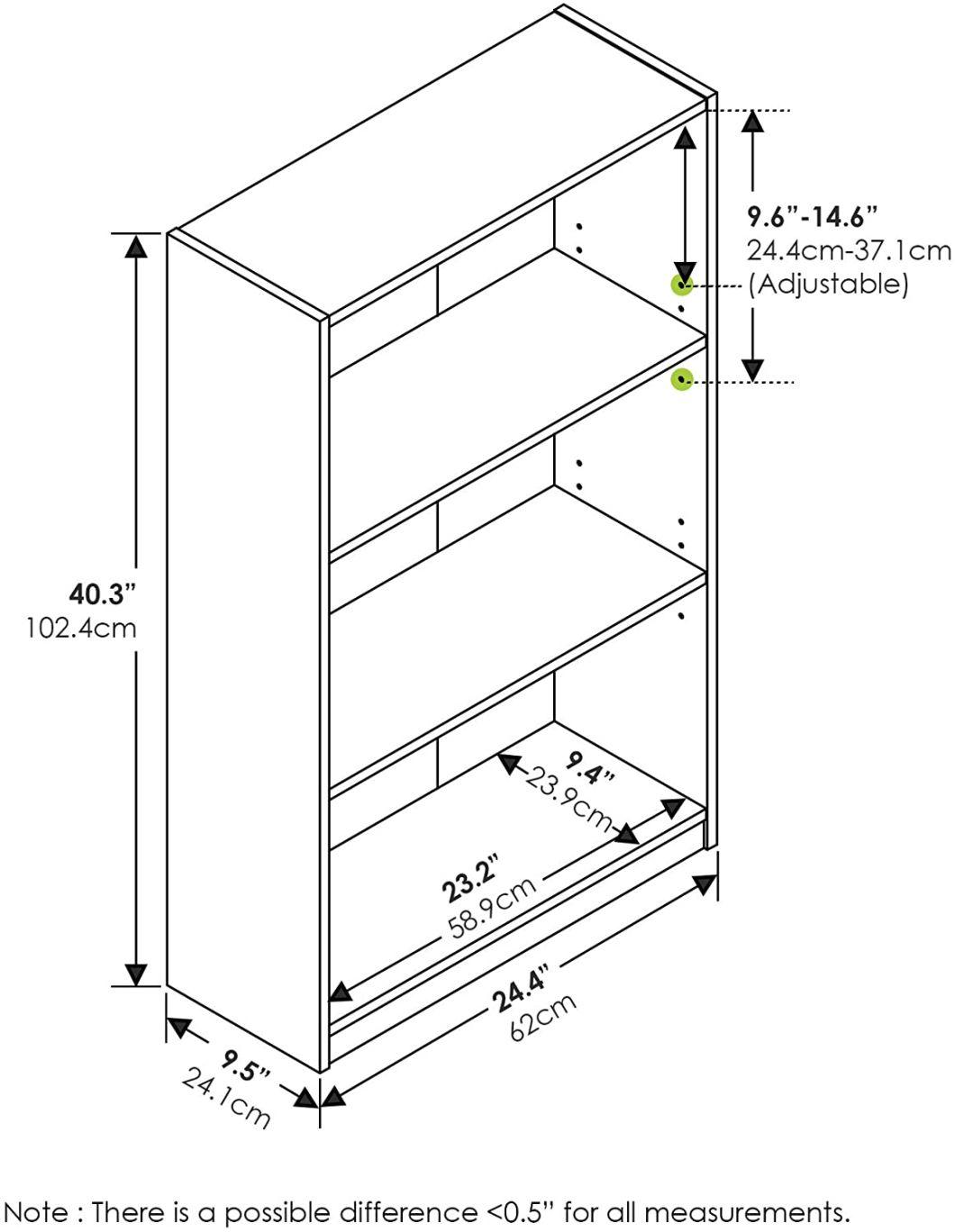 Modern 3-Tiers Wooden Home Office Bookshelf