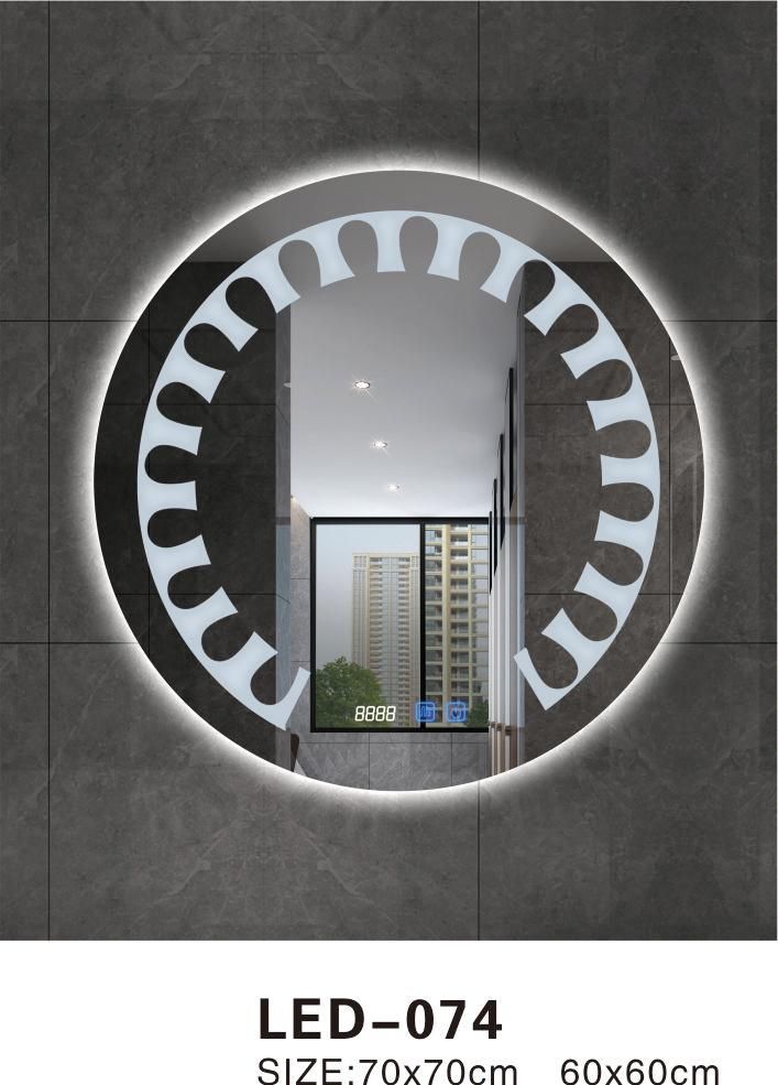 Round LED Lace Hotel Bathroom Mirror