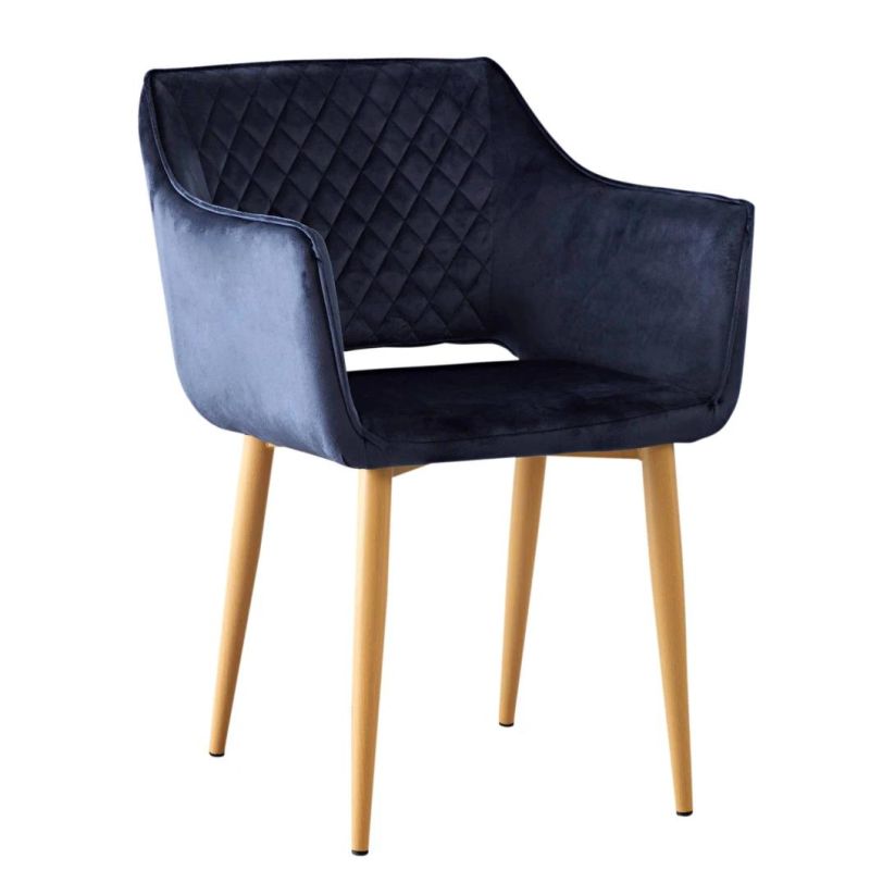 Nordic Cheap Indoor Home Furniture Modern Blue Dinning Velvet Dining Chair for Dining Room