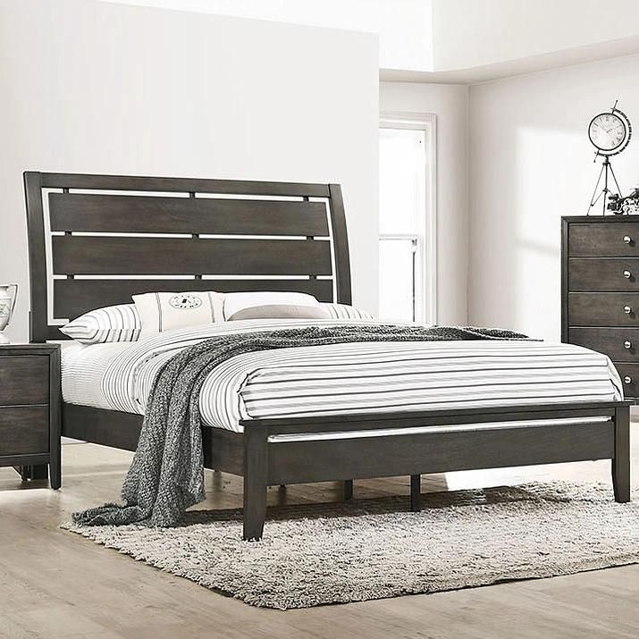 Nova Modern and Clean Design Deep Brown Finish Platform Bed