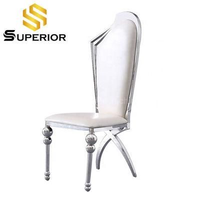 Restaurant Silver High Back Leather Dining Chairs Home and Hotel Furniture