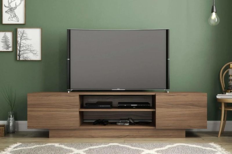 White 72-Inch TV Stand, White Matte Lacquer and White Melamine