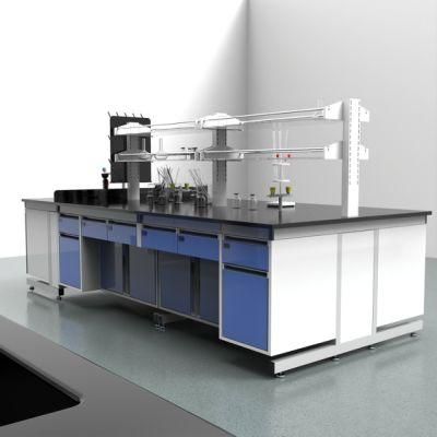 Durable Pharmaceutical Factory Steel Lab Furniture with Reagent Shelf, Wholesale Bio Steel Hexagonal Lab Bench/