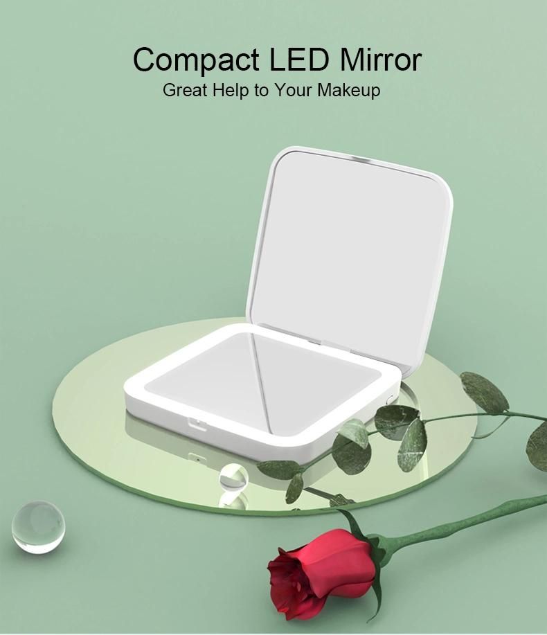 Home Products Rechargeable Cosmetic Compact Pocket LED Lighted Travel Makeup Mirror