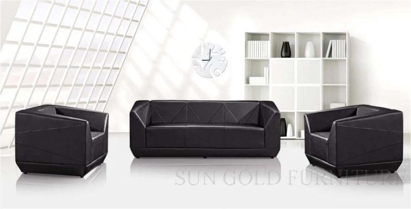 Modern Europe Living Room Sofa Italy Style Leather 1+3+1 Office Sofa Set