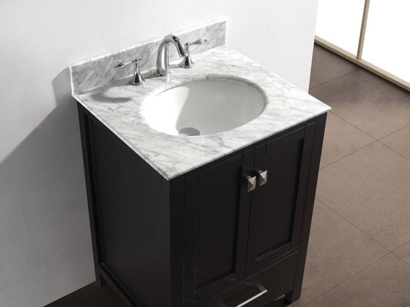 24 Inch White Solid Wood Bathroom Cabinet Free Standing Vanity