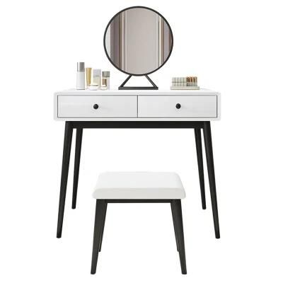 White Painted Iron Black Sand Dressing Table Nordic Small Apartment Bedroom Dressing Table Modern Simple Net Red Dressing Table 0017