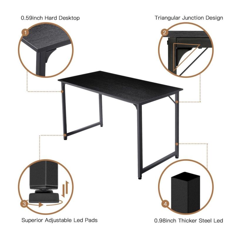 Home Office Computer Writing Study Table, Modern Simple Style Laptop PC Workstation, Metal Frame, Easy to Assemble