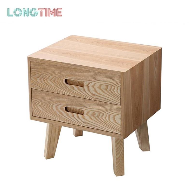 Home Furniture Bedroom Small Wooden Frame Modern Wood Bedside Table Nightstand for Bedroom