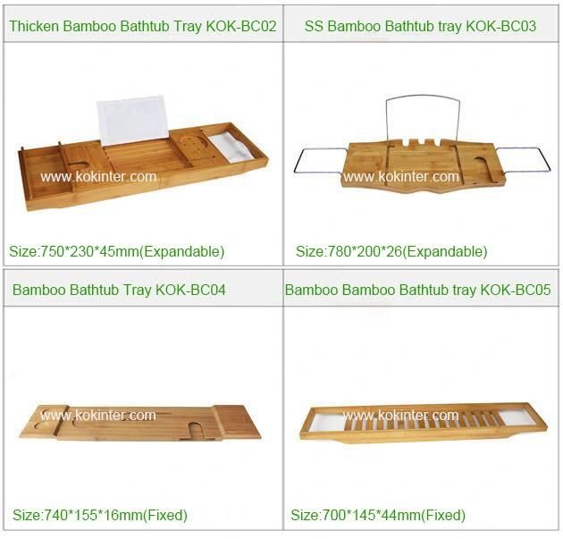 Luxury Bath Bridge Tub Caddy Tray Rack Bathroom Shelf, Bamboo Rack