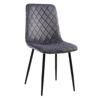 Wholesale Luxury Nordic Modern Design Grey Fabric Upholstered Seat Dining Chairs