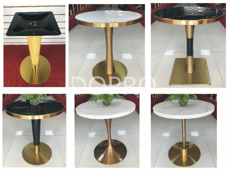 Gold Negociate Table with Marble Top