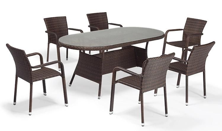 Wholesale 6 Seater Outdoor Patio Furniture Rattan Dining Set