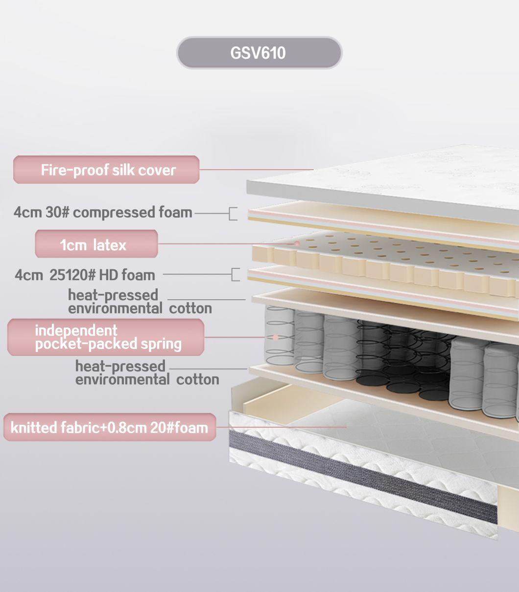 Customized Mattress Furniture Set Pocket Mattress Bed Mattress for Hotel Gsv610