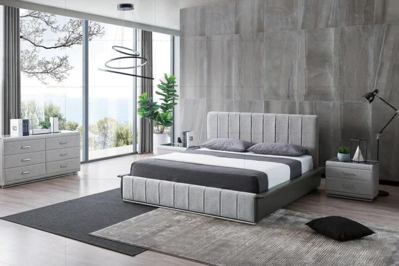 Chinese Furniture Modern Bedroom Furniture Beds Double Bed with Beautiful Headboard Gc1808