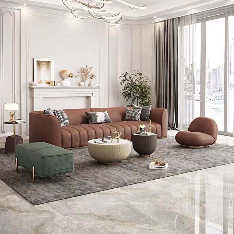 High End Italian Style Soft White Living Room Furniture Sofa Set Modern Comfortable Home Furniture Fabric L Shape Sofa