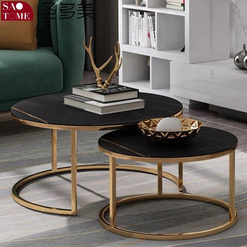 Modern Hot Sale Living Room Furniture Stainless Steel Frame Slate/Marble Coffee Table