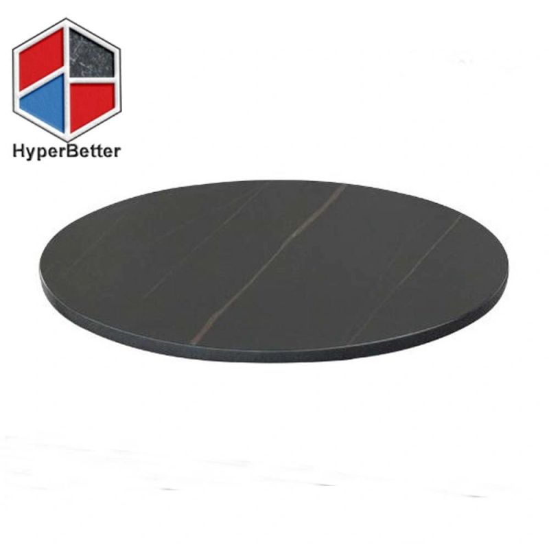 Nero Marquino Black Sintered Stone Coffee Table Round Shape