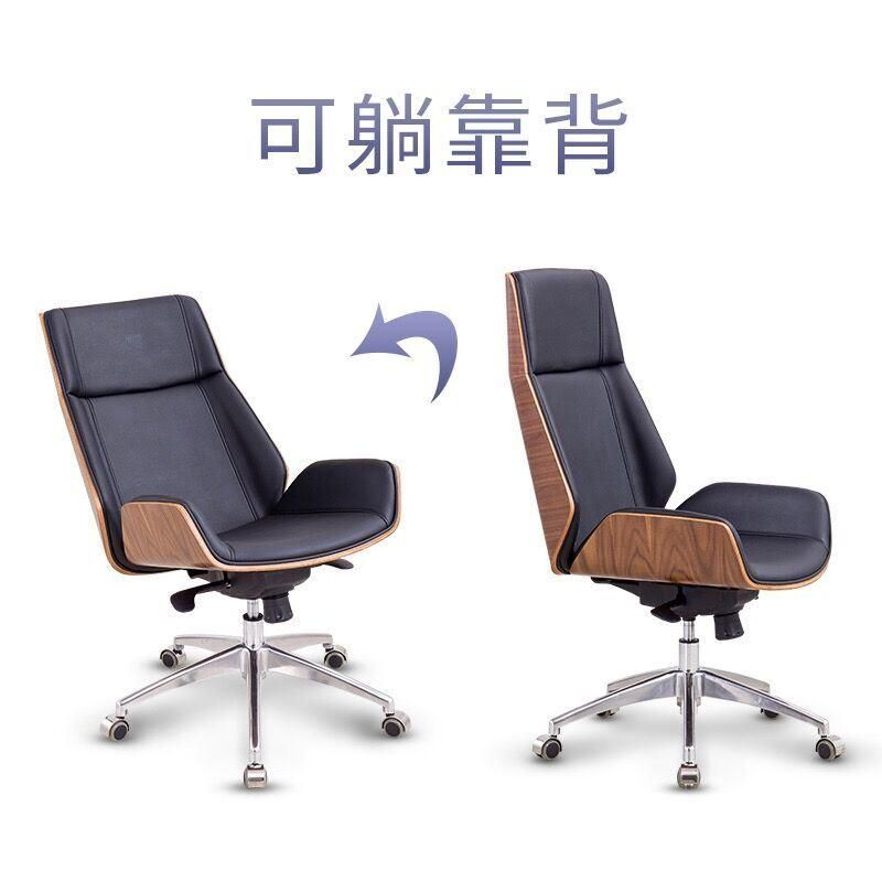 Foshan Modern Solid Wood Geninue Leather Manager Office Chair Boss Chair