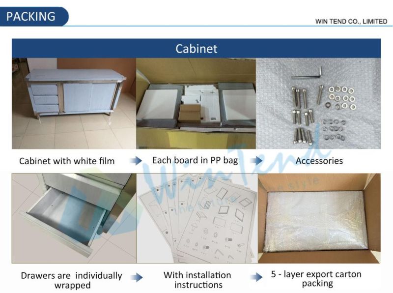 Customized Commercial Kitchen Steel Metal Drawer Cabinet