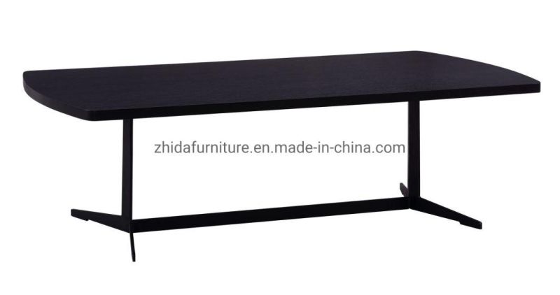 Wholesale Modern Furniture Wooden Top Metal Base Coffee Table