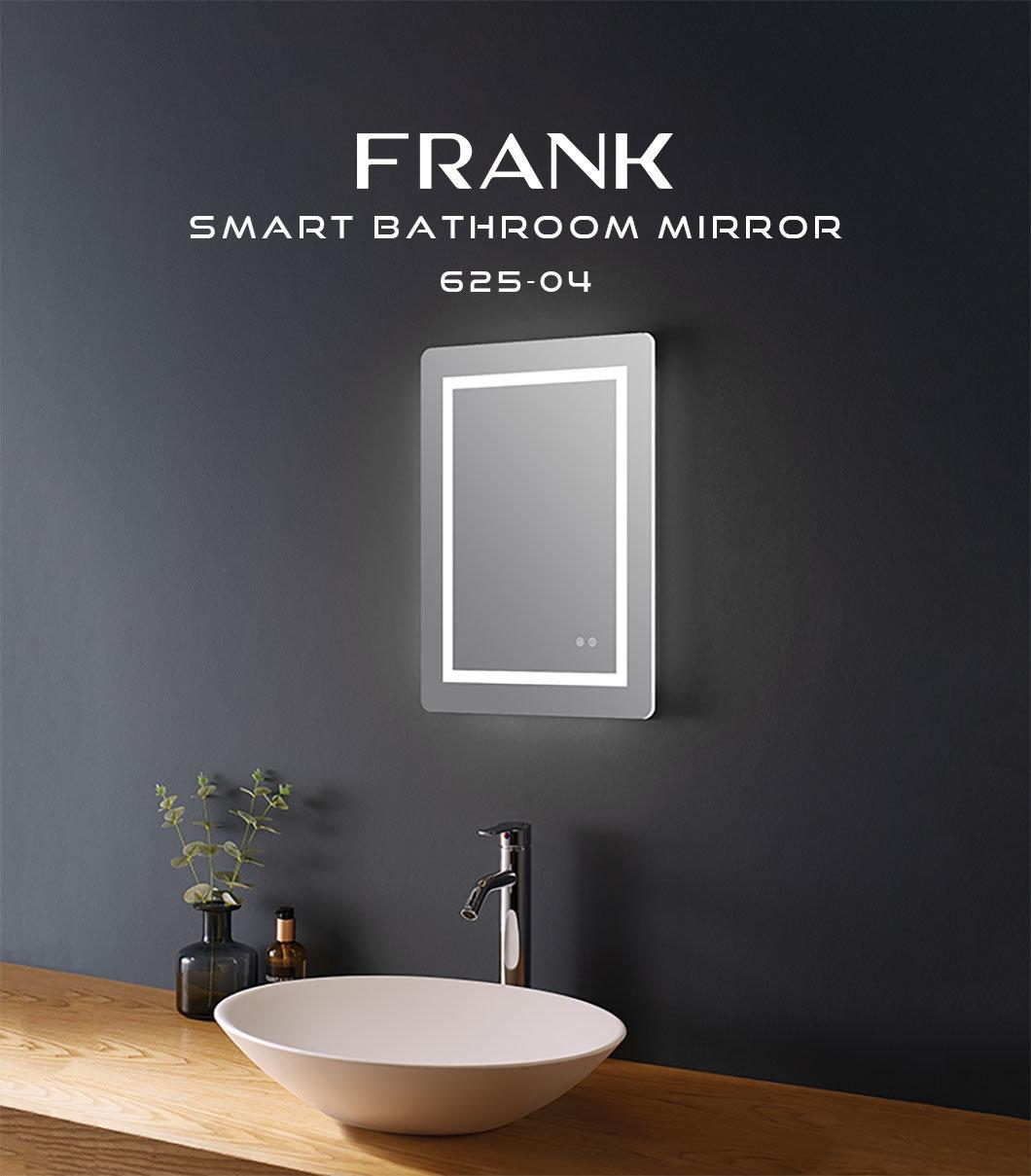 Retail in Us Stock Rectangular LED Anti-Fog Bathroom Mirror