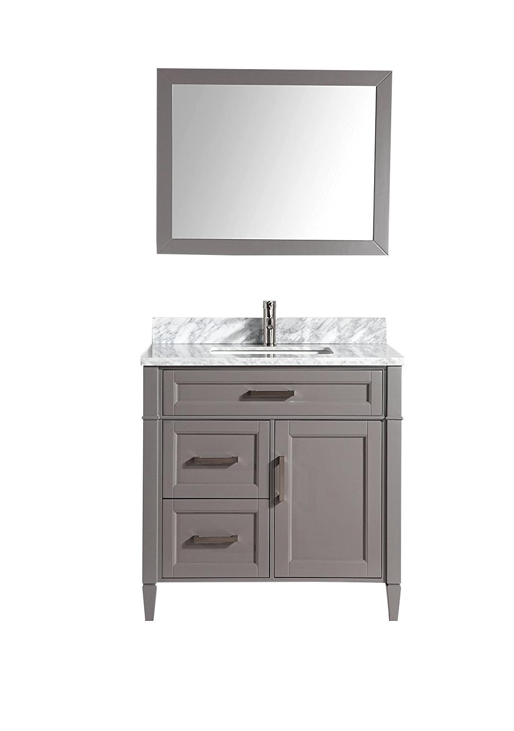 Solid Wood Modern Design Floor Mountained Bathroom Cabinet Vanity