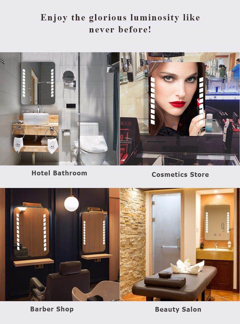 Beauty Salon LED Glass Makeup Bathroom Home Decor Wall Mirror with Defogging